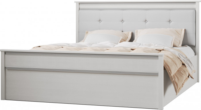 Ливорно Кровать ЛКР-1 (1,6) с настилом ДСП 2С, Ясень анкор светлый