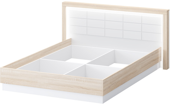 Астра Модульная Спальня, композиция 3, Белый глянец/Сонома (подсветка)