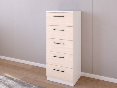 Комод 02/16 45х40х110 Белый/Дуб молочный