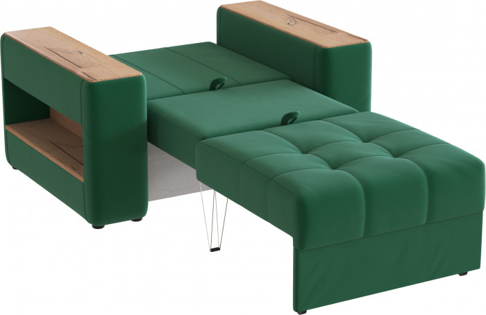 Кресло-кровать "Доро", Изумруд/МДФ дуб канадский