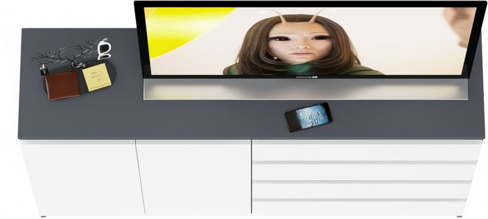 Мори Комод МК1600.1, цвет графит/белый, ШхГхВ 160,4х41х94 см., НЕ универсальная сборка