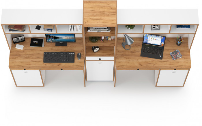 Вуди Компоновка № 13, белый премиум/дуб крафт золотой