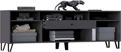 Модульная гостиная Оливия, композиция 3 (Графит, Графит глянец)