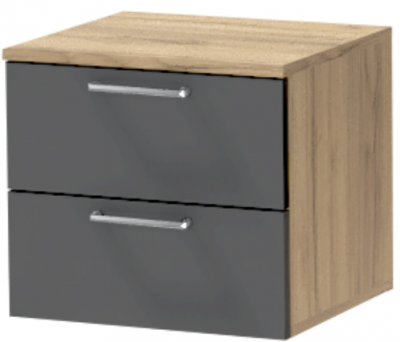 Тумба-6 прикроватная подвесная "Иннэс-7", Крафт золотой/Графит