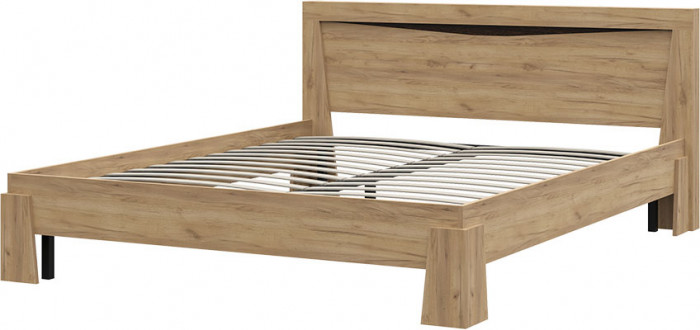 Спальня "Паола" КР 701 (1700х845х2120 мм) с ортопедом дуб крафт золото