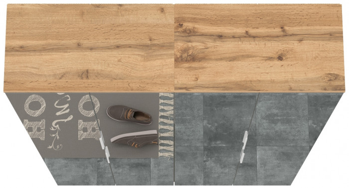 Октава 13.338 Шкаф для одежды + 13.338 Шкаф, белый шагрень/дуб крафт золотой/фасады МДФ белый шагрень и зеркало