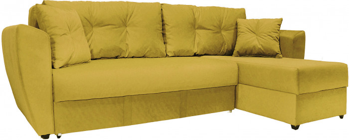 Диван УГЛОВОЙ Амстердам велюр желтый 160