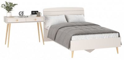 Афина Спальня Кровать 1200 + Стол, кашемир серый