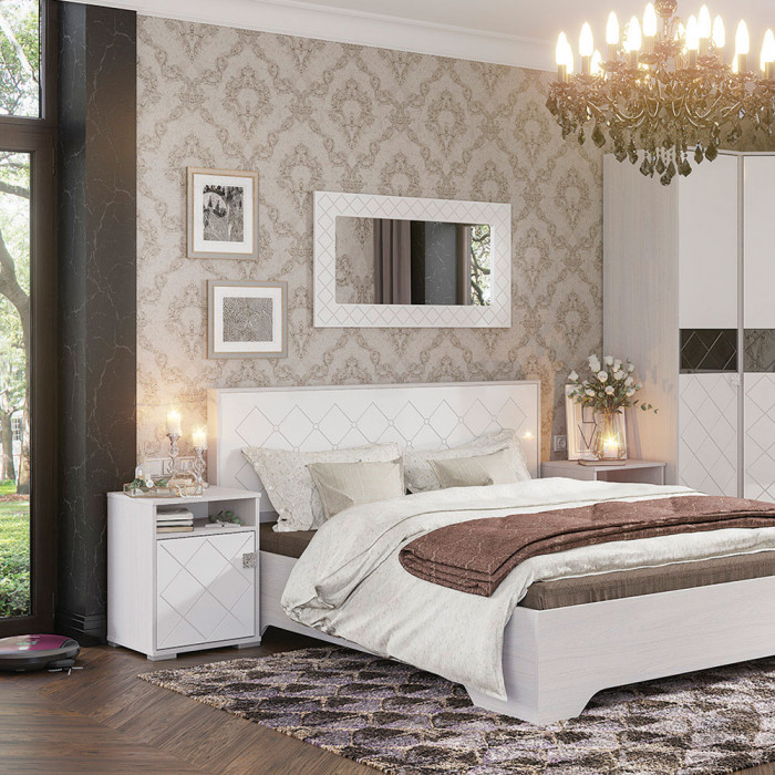 Тумба прикроватная Сальма ТБ 021 (438х582х398) анкор/белый глянец