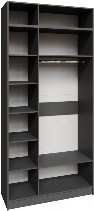 Шкаф 1,2 с антресолью Мадрид, Графит серый