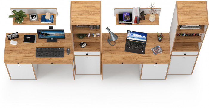 Вуди Компоновка № 15, белый премиум/дуб крафт золотой