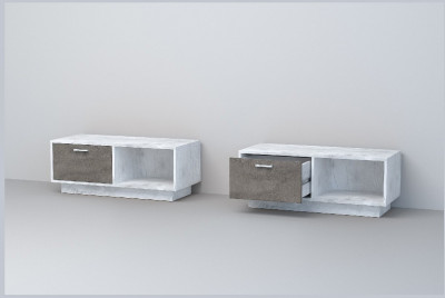 Эго Тумба Т-4 ПД (Камень Темный/Бетон Светлый)