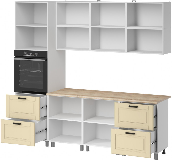 МК Аленушка 2,4м Астра Крем,скоба черный,сонома