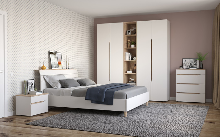 Муссон Спальня № 15, белый/дуб эндгрейн элегантный