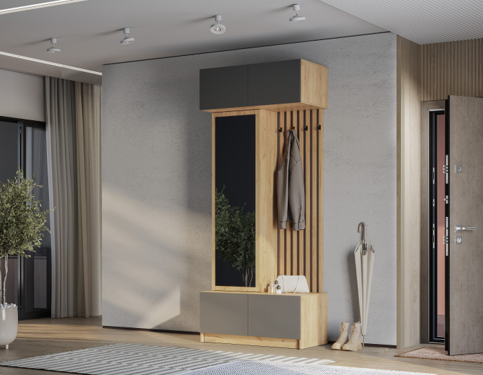 Прихожая "Багира" ПР-03 Крафт/Графит