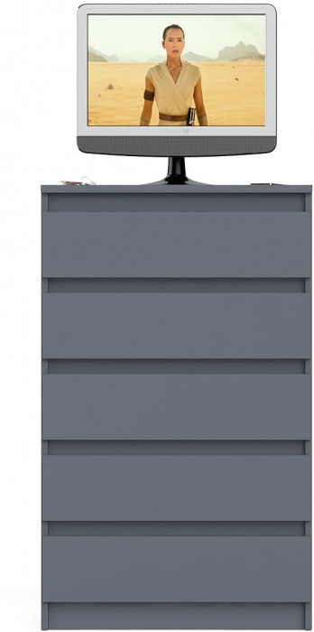 Мори Комод МК700.5, цвет графит, ШхГхВ 70,4х41х114 см.