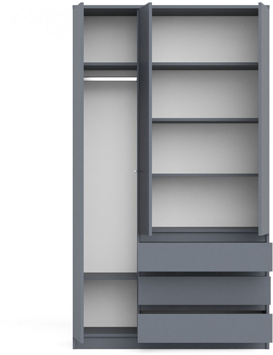 Мори Шкаф МШ1200.1, цвет графит, ШхГхВ 120,4х50,4х209,6 см., НЕ универсальная сборка