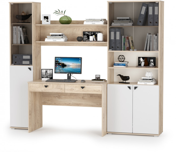 Бостон № 42, дуб эндгрейн элегантный/фасады МДФ милк рикамо софт