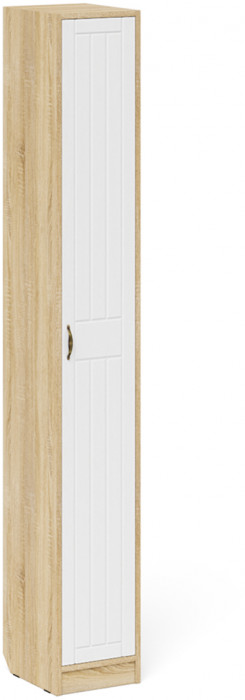 Прихожая П-6 Компоновка № 22, дуб сонома/фасады МДФ белое дерево фрезеровка прованс