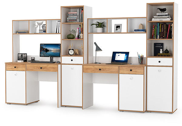 Вуди Компоновка № 17, белый премиум/дуб крафт золотой