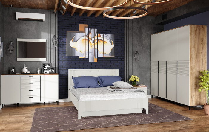 Шкаф для платья и белья 4-х дверный Белла