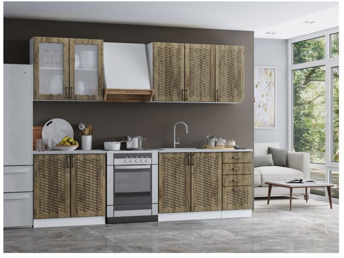 Кухня Изабелла 2.0 м, МДФ матовый (Венге)