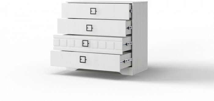 Модульная спальня "Римини" - Белый текстурный/Дуб полярный