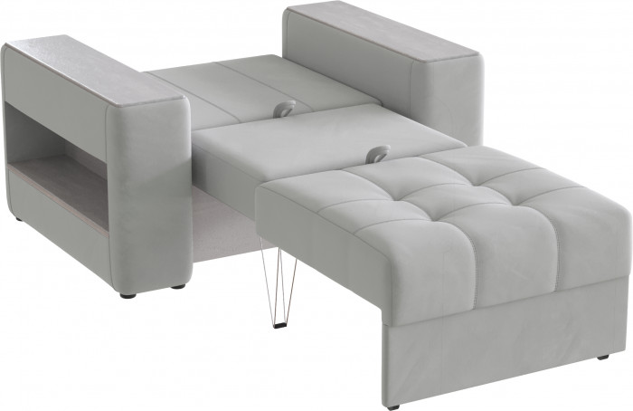 Кресло-кровать "Доро", Светло-серый/МДФ холст белый