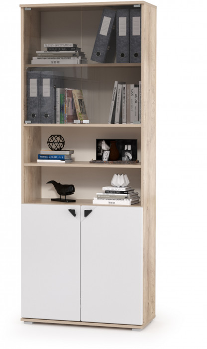 Бостон № 45, дуб эндгрейн элегантный/фасады МДФ милк рикамо софт