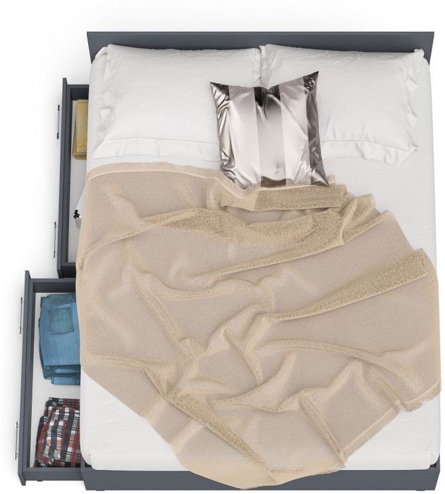 Мори Кровать с ящиками 1600, графит