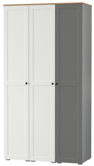 Остин 13.225 Шкаф-пенал 3 шт., цвет белый шагрень/серый графит/дуб крафт золотой, ШхГхВ 120х54,3х229,6 см., универсальная сборка