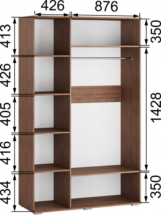 Ричард Шкаф 3-х створчатый РШ-25, Орех донской