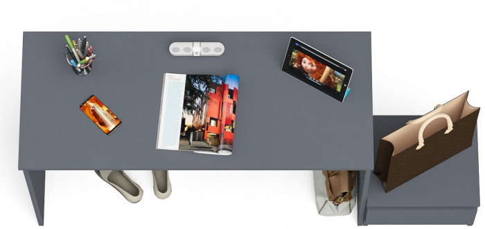 Мори письменный стол МСП1200.1 + Тумба ТМП400.1, графит