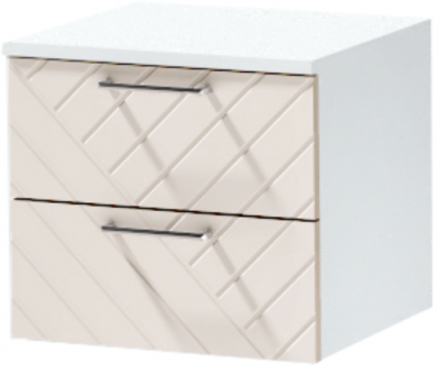 Тумба-6 прикроватная подвесная "Иннэс-7", Белый/Тирамису матовый