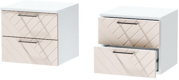 Тумба-6 прикроватная подвесная "Иннэс-7", Белый/Тирамису матовый