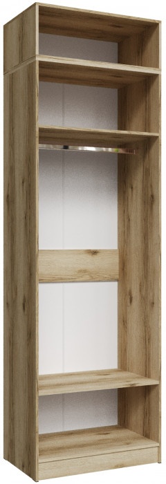 Шкаф 0,8 с антресолью и зеркалом Мадрид, Дуб делано