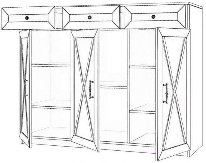 Бэль Комод широкий Слоновая кость