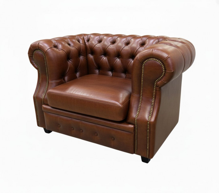 Кресло Честер ЛОФТ, экокожа, светло-коричневый