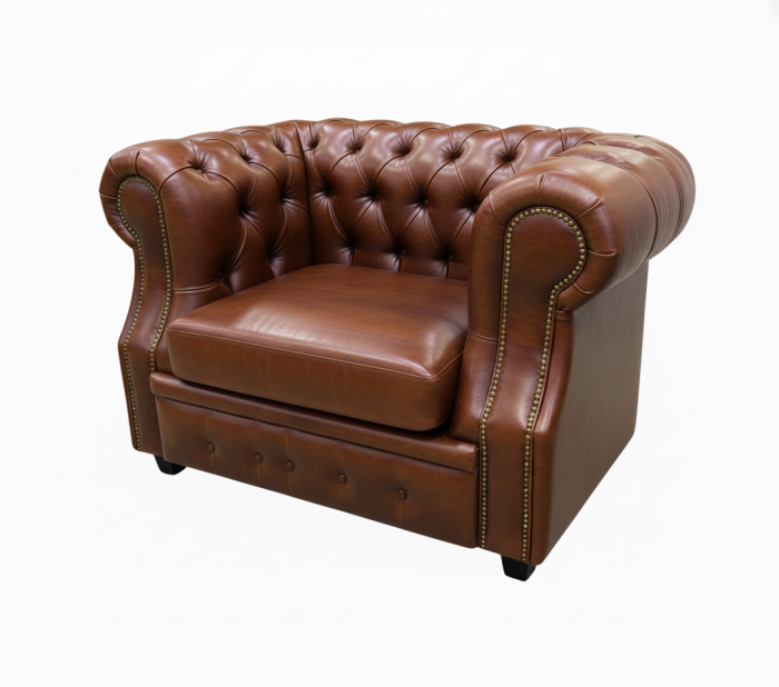 Кресло Честер ЛОФТ, экокожа, светло-коричневый